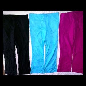 3 pairs of size LARGE Cherokee brand scrub pants